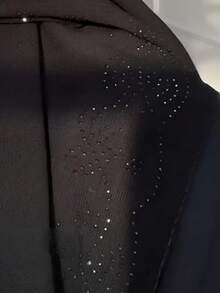 1pc Rhinestone Embellished Thin Chiffon Muslim Headscarf, Solid Color Lightweight Casual Scarf, Beach Shawl, 140*140cm