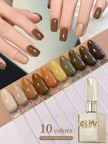 XEIJAYI 指甲油套装 10色 15ml 指甲凝胶浸泡 UV LED凝胶沙龙女性美甲工具 时尚全息美甲 - 彩色 - 查看 3