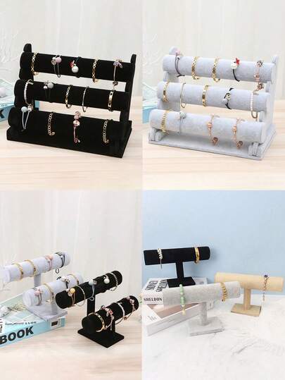 1 buc suport de afișare bijuterii, suport pentru depozitare bijuterii din catifea, suport pentru afișare ceasuri, suport pentru depozitare brățări, suport pentru depozitare bijuterii, accesorii pentru depozitare bijuterii, suport pentru bijuterii de birou, potrivit pentru coliere, brățări, pandantive, coliere, afișare și depozitare ceasuri, articole obligatorii pentru casă, decorațiuni dormitor, decorațiuni pentru masă de toaletă, cadouri de sărbători.