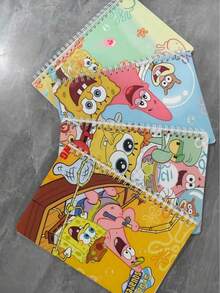 1 pieza/2 piezas Cuaderno de espiral A5 con diseño de alta calidad de Bob Esponja y Patricio Estrella, dedicado a estudiantes, para la temporada de regreso a clases, pequeños regalos para fans (estilo aleatorio)