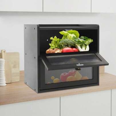 GDAE10 Natürliche Pinienholz-Brotkasten Doppellager für Brot magnetisches Absaugdesign das etwa 33 07-44 09 Pfund Gewicht tragen kann Aufbewahrungsschrank der für die Lagerung von Brot Kaffee Tee usw. verwendet werden kann