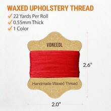 Upholstery Repair Kit: Waxed Sewing Thread 3 Rolls - Black Color Heavy Duty Needles 11 PCS Leather, Canvas Quilting Thread - Red - View 4