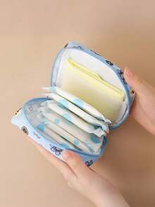 Geantă de depozitare pentru șervețele igienice, geantă cosmetică mini, geantă de machiaj, geantă cosmetică de călătorie, geantă de toaletă portabilă de călătorie, geantă cosmetică mică, geantă de depozitare pentru articole de toaletă pentru femei/fete, geantă drăguță cu fermoar, portofel pentru monede, potrivită pentru serviciu, călătorie, geantă cosmetică, geantă pentru îngrijirea pielii, geantă de toaletă, cutie de ambalare, articole de călătorie, articole esențiale de călătorie pentru vacanță, plajă