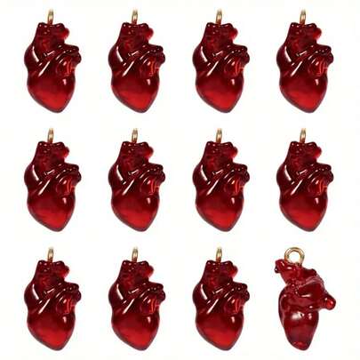 5/10/15/20pcs Transparent Resin Pendant, Heart Shaped Jewelry Pendant, Suitable For DIY Jewelry Making, Can Be Handmade Gifts For Loved Ones, Family And Friends, Also Suitable For Parties And Daily Wear