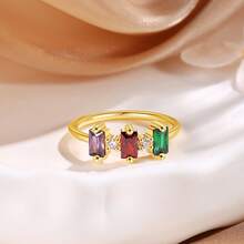 1pc Personalized Birthstone Ring, Custom Ring, Gemstone Ring, Gift For Her, Birthstone Jewelry, Birthday Gift, Mother's Day Gift