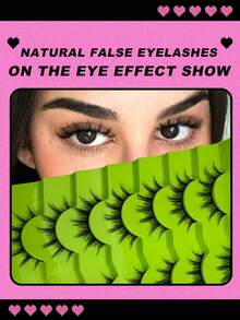 7 Pairs Fluffy Wispy Faux Mink Manga Lashes – Kawaii Date Night & Filming Cat Eye False Eyelashes Extension Kit Strip Lashes,Lashes,Eyelashes,Fake Lashes - Black - View 4