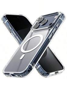 Magnetic Clear Case For I Phone 17 Pro Max (6.9"), I Phone 17 Pro(6.3inch) Case  I-Phone 17 Air(6.6inch)/I Phone 17 Case Compatible With MagSafe, Military-Grade Protection, Rugged Shockproof Bumper Anti-Yellowing Transparent Slim Protctive Cover - 清除 - 查看 1