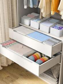 1/3/6pcs Underwear Storage Box, Drawer Organizer Box, Desktop Makeup Organizer, Wardrobe Storage Box, Non-Woven Fabric Space Saving Storage Box