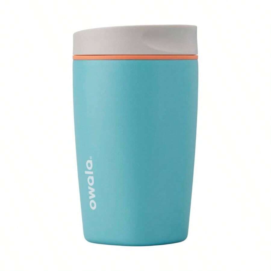 SmoothSip Slider Insulated Stainless Steel Coffee Tumbler, Reusable Iced Coffee Cup, Hot Coffee Travel Mug, 20 Oz, Blue High Dive