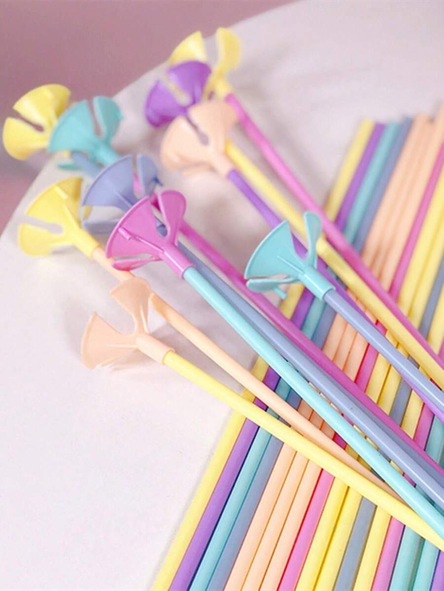 50/30/10pcs 32cm Balloon Stick Multicolor Plastic Macaron Balloon Holder Cups For Wedding Birthday Decor Accessories Wholesale