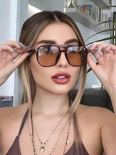 1pc Sports Outdoor Y2K Retro Fashion Eyewear Summer Fashion Glasses Accessories Suitable For Driving, Beach Vacation And Outdoor Travel, Beach Accessories Eyeglasses Fashion Glasses, Street Style, Hip Hop Elegant Daily Suitable For Headphones Fashion Accessories With Both Personalized And Sun Protection Function  Plain    Casual    PC    None