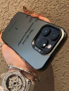 1 chiếc ốp lưng điện thoại màu đen năng động IMD in câu Kinh Thánh tiếng Anh, tương thích với iPhone 16 Pro Max, 15/14 Plus, 13/12/11. - Nhiều màu - Xem 4