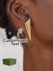 1 Pair Elegant Gold Cross Earrings, Stud Symbol Earrings, Gold Iconic Earrings, Everyday Jewelry, Original Design Earrings, Customized Jewelry For Opposite Designs, Personalized Name Customization Earrings, Opposite Styles, Rectangular, Abstract Design Styles.