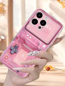 Pink Retro Game Console Phone Case Suitable For Compatible With IPhone 17,17Air,16,16E,15,14,13,12,11,X,XS,XSMAX,PLUS As Well As, Compatible With Samsung Galaxy S21/22/23/24/25 Ultra/FE+,A73/72/71/55/54/53/52/51/35/34/33/25/24/22/16/15/14/13/12 - 彩色 - 查看 3