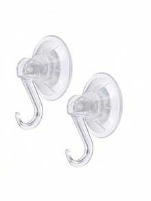 4 ganchos de ventosa transparentes de uso pesado, estantes removibles y resistentes para ventanas, puertas de vidrio, toallas, accesorios de baño - Blanco - Ver 9