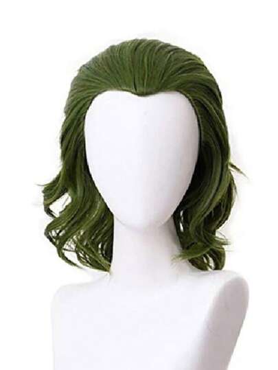 Men's Clown Joker Wig Curly Short Green Cosplay Wig Halloween Costume Party Wigs