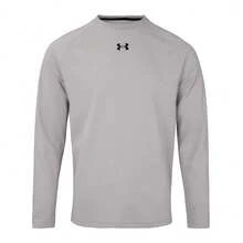 Under Armour 男女同款簡約寬鬆休閒圓領衛衣 - 灰色 - 查看 1