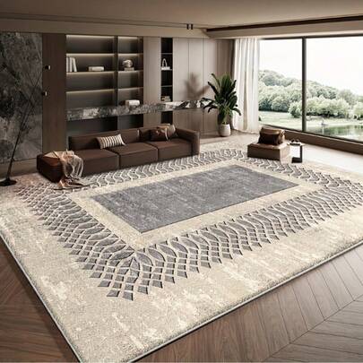 850gsm Luxury Velvet Bohemian Area Rug - Machine Washable, Non-Slip, Low Pile Rug With Gray And Ivory Striped Design, Suitable For Living Room, Bedroom, Dining Room, Office And Entryway - Soft, And Fashionable Floor Decor Christmas Decor Kitchen Rug