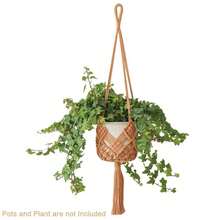 Cesta de hamaca para plantas de estilo bohemio para interiores, con cesta de maceta de plantas con diseño, decoración para interiores y exteriores