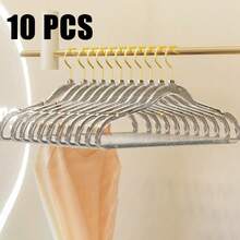 5/10 piezas Perchas de acrílico transparente Perchas de plástico con brillo Perchas para trajes antideslizantes y ahorradoras de espacio Perchas de ropa resistentes con muescas antideslizantes Perchas de ropa transparentes de plástico para armarios de adultos, perchas de lavandería ahorradoras de espacio para vestidos y trajes