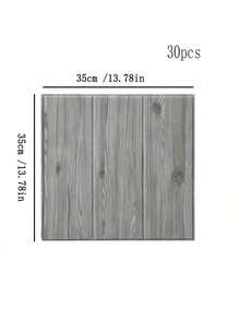 30pcs Waterproof Foam Wall Stickers, 3D Wood Grain Design Self-Adhesive Wallpaper, Suitable For Bathroom, Kitchen And Simple Home Wall Renovation