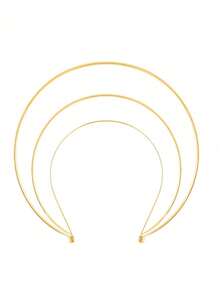 1pc Gold Halo Crown, 3-Tier Design - Goddess Headpiece, Queen Crown, Bridal Headpiece, Photo Shoot & Party Tiara, Festival Crown