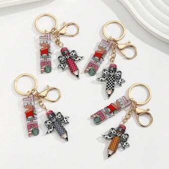 Best-Selling Bowknot, Letter, Pencil Shaped Keychain, Car Pendant, Bag Charm