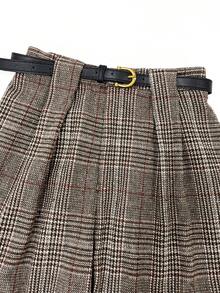 女士格纹休闲裤，时尚百搭