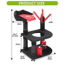 Gothic Cat Tree, Multi-Level Cat Activity Center With Top Perch, Dual Platforms With Hole, Built-In Sisal Posts, Spider Ornaments, Black & Red -By GeoTower - Black - View 4