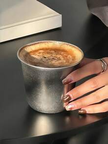 1 bucată de ceașcă de cafea din oțel inoxidabil 304, ceașcă mată groasă cu gură largă, ceașcă pentru băuturi reci, ceașcă pentru suc, ceașcă de băut, portabilă și durabilă, potrivită pentru camping, acasă, birou, foarte potrivită pentru cadouri și sărbători