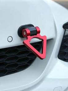 Universal ABS Decorative Trailer Hook – Stick-On Plastic Trailer Hitch Ring, U-Shaped & Triangle Design For Car Front/Rear Bumper, No-Drill Installation, Adjustable Racing Style Tow Hook Decal – Car Modification Accessory For SUV, Truck, Sedan, , Car Body Styling Upgrade - 彩色 - 查看 3