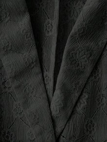 Elegant Solid Color Women's Shirt With Embroidered Lace-Up Detail & Peplum Hem, Notch Lapel Long Sleeve Blouse For Office Wear, Fashionable Spring Summer Fall Dressy Tops