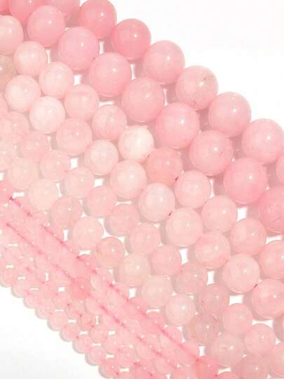 1 Stück Natürliche Rosenquarz Kristall Lose Perlen für DIY Schmuckherstellung, Armbänder, Halsketten