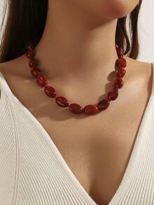 1 pieza Collar de cuentas de plástico con nubes de estilo bohemio en colores multicolor, joyería hecha a mano para usar en la playa y días festivos de verano, regalo ideal para uso diario