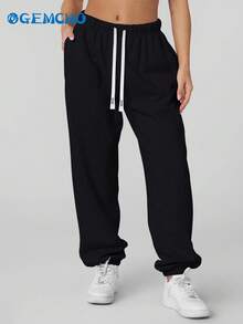 GEMCHO 2 Stücke/Set Fester Schulterausschnitt Crop Pullover & Sweathose, Damen Zweiteiler, Herbstkleidung