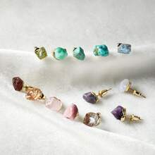1 Pair Asymmetrical Natural Stone Stud Earrings