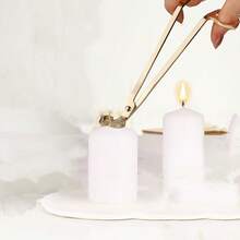 Juego de 3 piezas de herramientas para velas en color negro y dorado, kit de herramientas de acero inoxidable que incluye cortador de mecha, sumergidor de mecha y apagador de mecha para amantes de las velas, set de accesorios para velas - Dorado - Ver 5