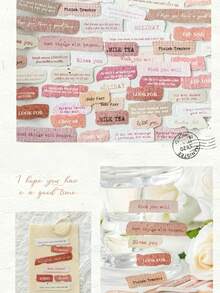 Pegatina decorativa con frase en inglés de textura natural, material para collage DIY, adecuado para diarios de balas, materiales de collage, tablas de cortar, diarios, cuadernos, mejores regalos para la temporada de regreso a la escuela, Acción de Gracias, Halloween, Navidad y el Día Nacional de Arabia Saudita.