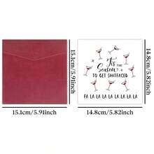 1pc Funny Christmas Card (With Envelope) - "Time To Get Drunk" Humorous Card, Playful Holiday Greeting, For Sisters, Friends And Family, Holiday Joke Card - Multicolor - View 2
