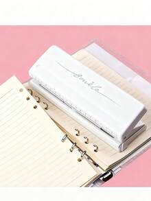 1个可调节6孔A7打孔器 - 活页会计用纸打孔器，适用于办公室和学生文具