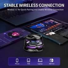 Mini Speaker With RGB Lighting, Bluetooth Speaker,Can Be Used As A Phone Stand, Magnetic Wireless Speaker, 5.1 Surround Sound, High Definition Audio, Dual Stereo Bass, Long-Lasting Rechargeable Polymer Battery, USB Type-C Charging, Portable For Travel & Outdoor Use(Black/Orange/Yellow - 黑色 - 查看 5