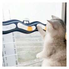 1 Piece Cat Suction Cup Ball Track Toy, Self-Maintaining Wavy Pet Toy Shape, Cut Out Design For Scratching For Cats