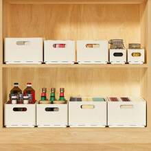 1pc Home Kitchen Storage Box, Drawable Folding Storage Box, Dining Room Storage Box, Retractable Drawer Type Storage Box, Home Storage Box, Storage Artifact, Cabinet Storage Snack And Miscellaneous Separate Storage Box, Back To School Dormitory Space Storage Box