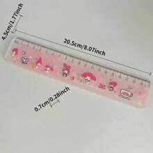 1 Stück süßer Sanrio Hello Kitty, Melody, schwarz Mell, Pompompurin, Patty Hund Lineal, 20 cm Öl Lineal