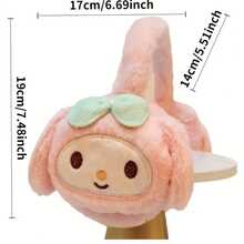 1 Stück Sanrio Plüsch Ohrenschützer - Kuschelig warme Ohrenwärmer mit Melodie, Kuromi und Vanillacone Designs - Dehnbarer Sitz für Frauen, Sanrio