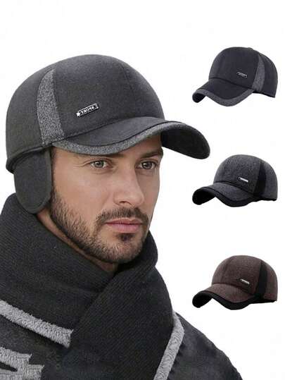 1 Stück Winterohrenschutz Mütze, windundurchlässige warme Baseballkappe, thermisch gefütterte verdickte Wintermütze für Herren mittleren Alters und Senioren, Winterskimütze mit Ohrenschützern, weicher kältebeständiger "Lei Feng"-Stil Hut, für Wandern, Camping, Sport, Radfahren, Angeln, Outdoor-Aktivitäten, bequem für den täglichen Gebrauch.