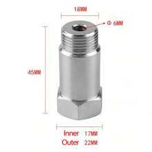6pcs Oxygen O2 Sensor Spacer Adapter Extension Fix 45mm M18 X 1.5 Bung On Silver - Silver - View 8
