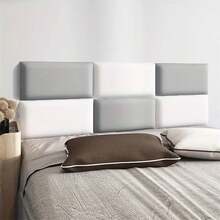 5 Packs 3D Self-Adhesive Wall Panels, 23.62in X 11.81in, Thickened Anti-Collision Peel And Stick Backrest, Bedroom Double Bed Headboard, Home Decor