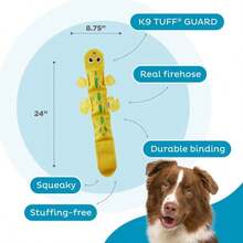 Outward Hound Fire Biterz Turtle Plush Firehose Material Interactive Dog Toy, Medium - MàuH - Xem 3