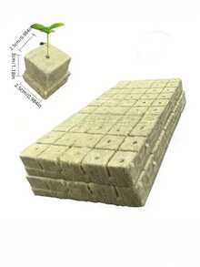 50/100/200 块岩棉块水培种植套件，无土植物发芽系统，非常适合农业生长，无需施肥，透气保湿植物启动块，圣诞节